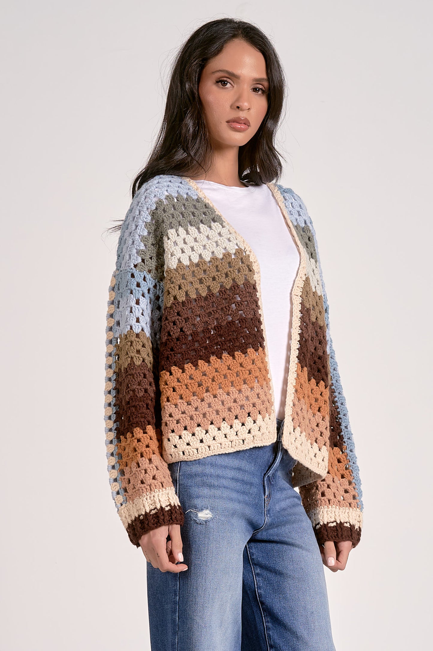 COLOR BLOCK CARDIGAN