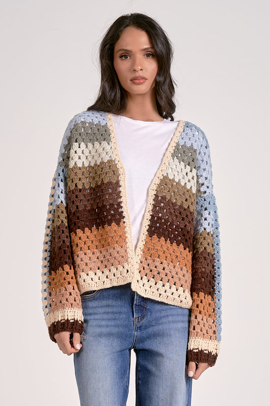 COLOR BLOCK CARDIGAN
