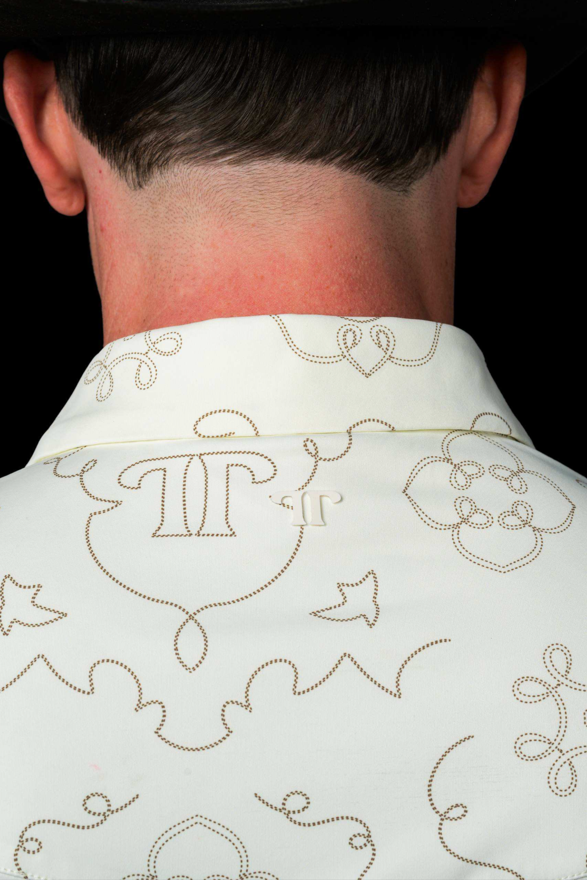 THE CARSON PEARL SNAP POLO IN CREAM