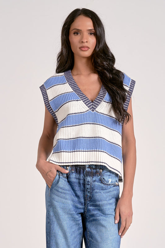 LIGHT BLUE STRIPE SWEATER