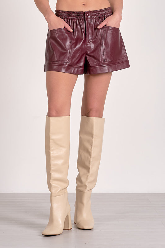 FAUX LEATHER SHORTS