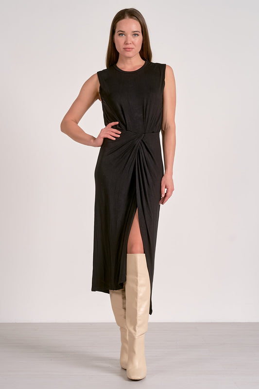 SLEEVELESS FRONT SLIT DRESS