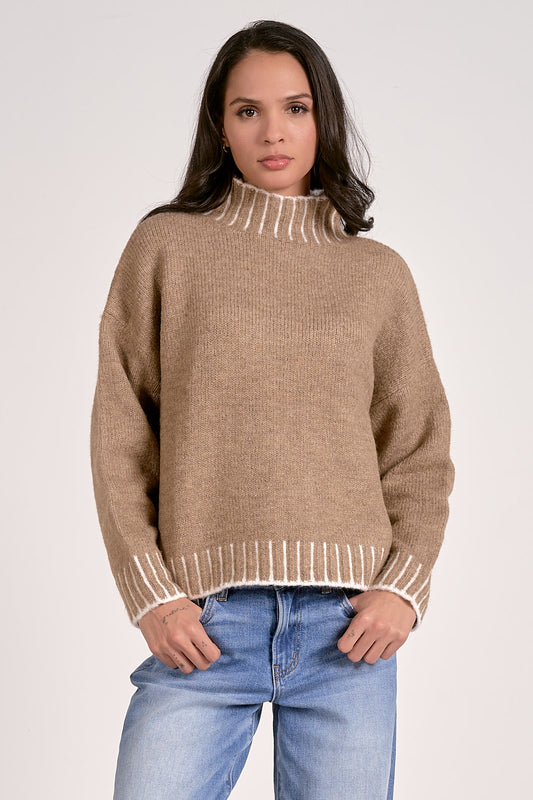 DETAILED TURTLENECK SWEATER