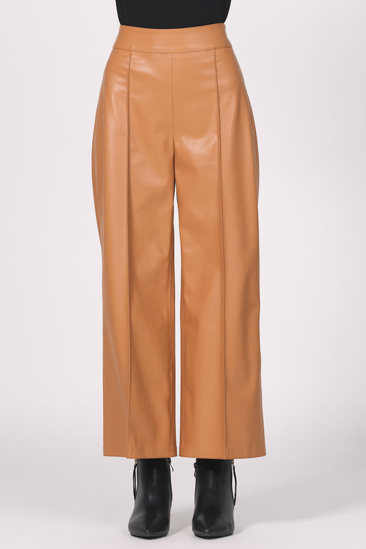 CROPPED FAUX LEATHER PANT