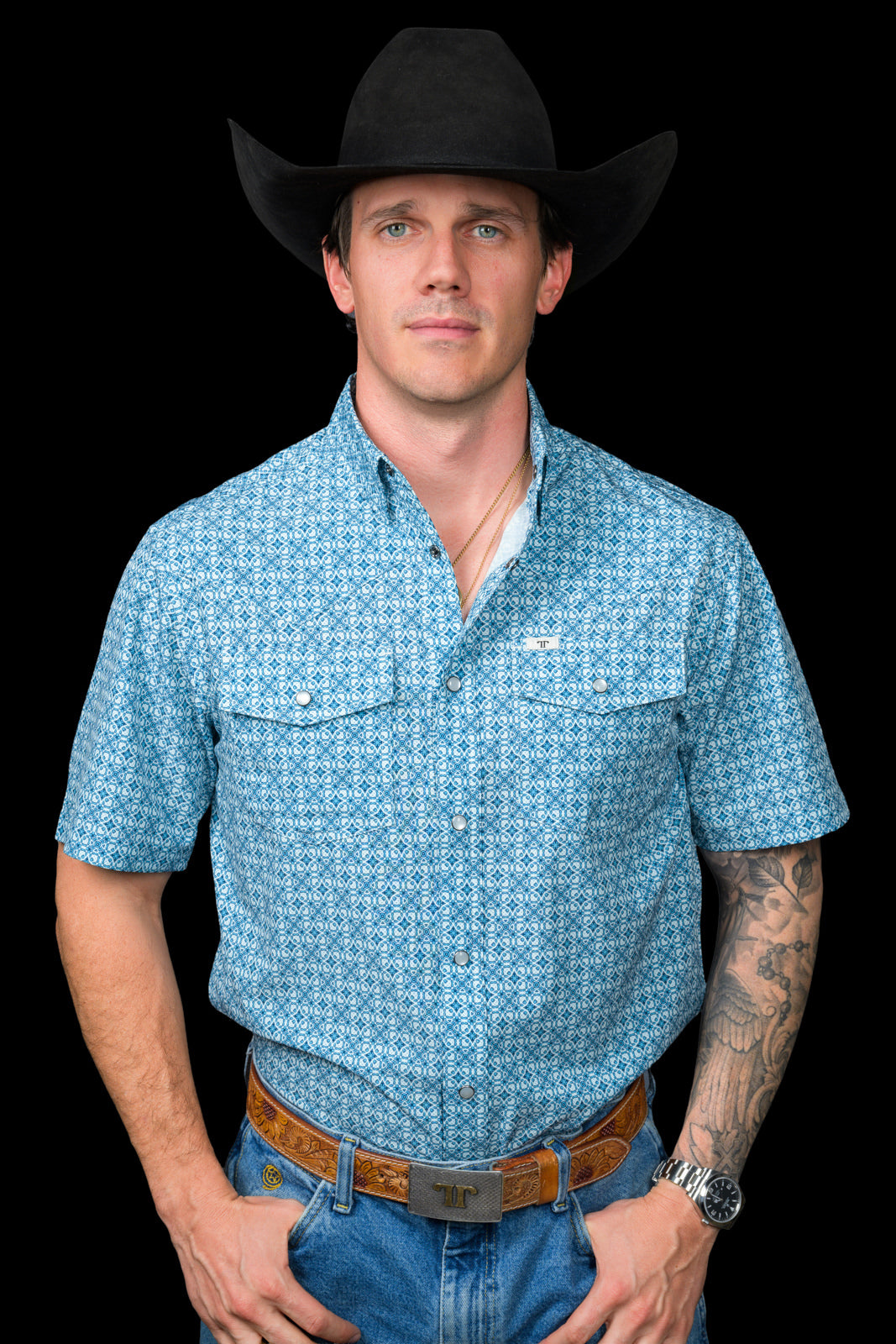 THE CLINT SHORT SLEEVE PEARL SNAP