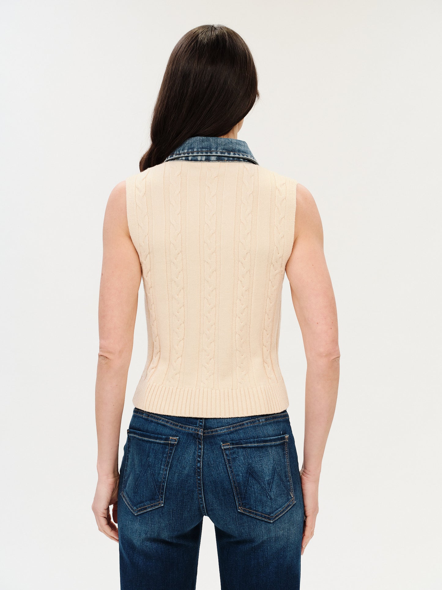 MONICA DENIM COLLAR VEST